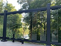 <b>Black Ultralox Aluminum Railing with Glass Picket Infill overlooking the Severn River</b>